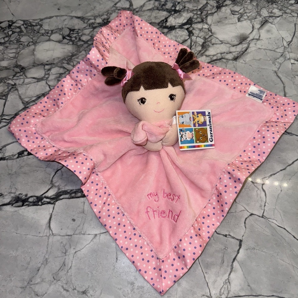 Garanimals pink My best Friend security blanket 1st doll brown hair brunette